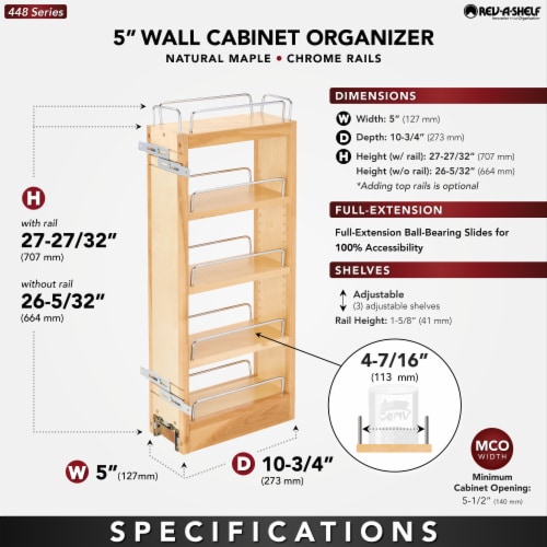 Rev-A-Shelf 5 Inch Pull Out Kitchen Cabinet Organizer Soft-Close,  448-WC-5C, 5 - Fry's Food Stores