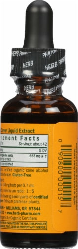 Herb Pharm Red Clover Optimal Well-Being Herbal Supplement Perspective: back