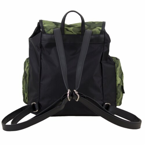 Bodhi Drawstring Flap Backpack - Green Camo Perspective: back