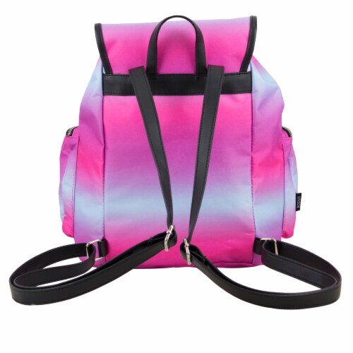 Bodhi Nylon Fashion Ombre Drawstring Flap Backpack Perspective: back