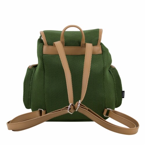 Bodhi Drawstring Flap Backpack - Army Green Perspective: back