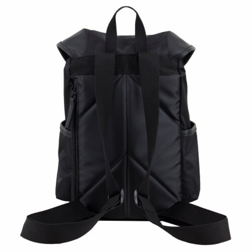 Bodhi Stella Nylon Fashion Drawstring Backpack - Black Perspective: back
