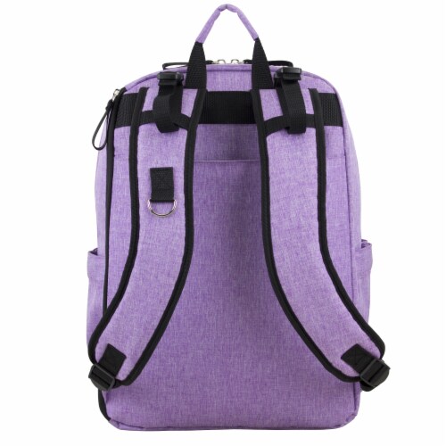 Bodhi Baby Rubin Weekender Tech Diaper Backpack - Purple Chambray Perspective: back