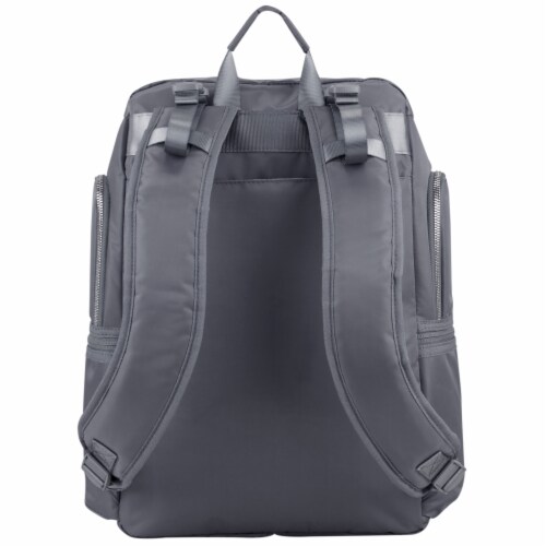Bodhi Baby Lafayette Street Diaper Backpack - Ash Grey Perspective: back