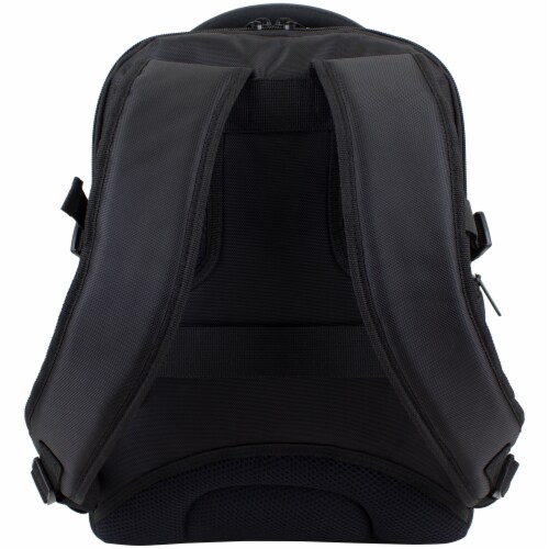 Fuel Sentry TSA Friendly Tech Backpack - Black with Celery Trim Perspective: back