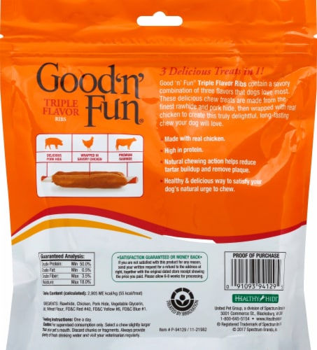 Good 'n' Fun® Triple Flavor Ribs Snack For All Dogs Perspective: back