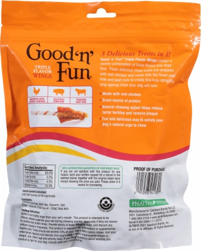 Spectrum Brands 260857 12 oz Good N Fun Triple Flavor Wings Dog Treat Pack of 2 Perspective: back