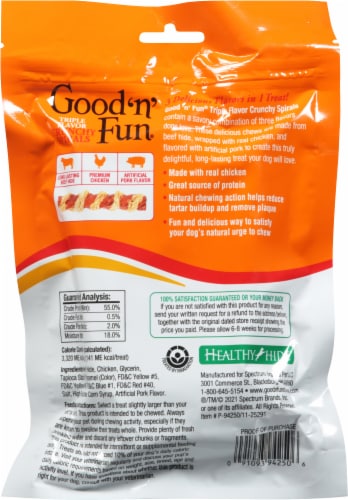 Good 'n' Fun® Triple Flavor Chicken Wrapped Spirals Dog Treats Perspective: back
