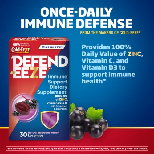 Defend-EEZE Immune Support Dietary Supplement Lozenges Perspective: back