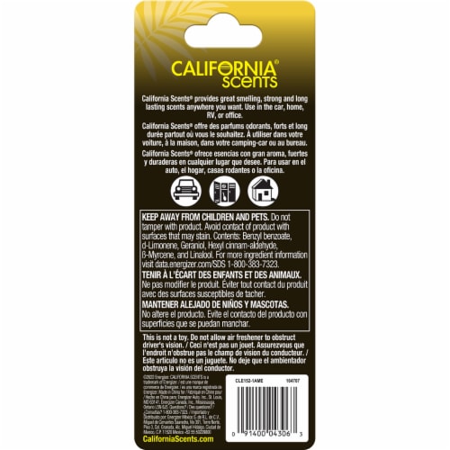 California Scents® Novelty Hanging Lei Tropical Colada™ Car Air Freshener Perspective: back