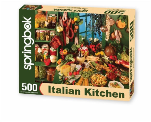 Springbok's 500 Piece Jigsaw Puzzle Italian Kitchen - Made in USA Perspective: back