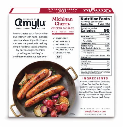 Sausages by Amylu® Michigan Cherry Chicken Sausage Perspective: back