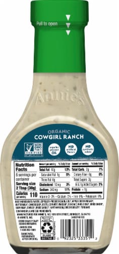 Annie's™ Homegrown Organic Cowgirl Ranch Dressing Perspective: back