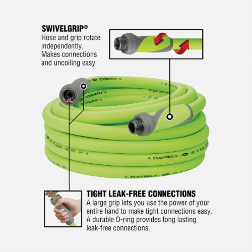 Flexzilla Heavy-Duty Swivel Grip Garden Hose - Green Perspective: back