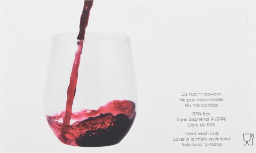 Sensations 14-Ounce Stemless Wine Glass - Clear - 4 Count Perspective: back