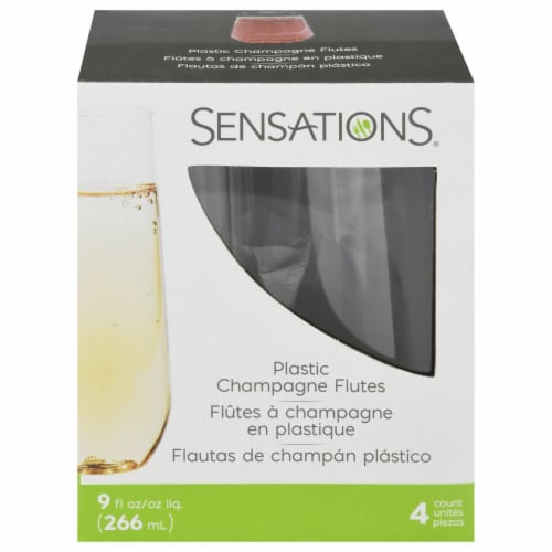 Sensations® Clear Plastic Stemless Champagne Flutes Perspective: back