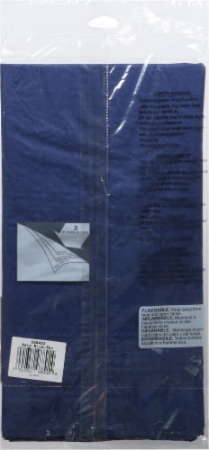 Sensations Plastic Lined Tablecover 54x108" - Navy Blue Perspective: back