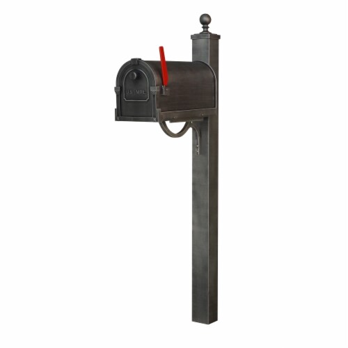 Special Lite SCS-1014-SPK-710-SW Savannah Curbside with Springfield Mailbox Post, Swedish Sil Perspective: back