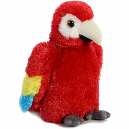 Aurora World Mini Flopsie Toy Scarlet Macaw Parrot Plush, 8" Perspective: back