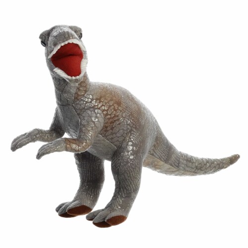 Aurora Medium Gray Dinos & Dragons 12 inches Velociraptor Ferocious Stuffed Animal, One Size ...