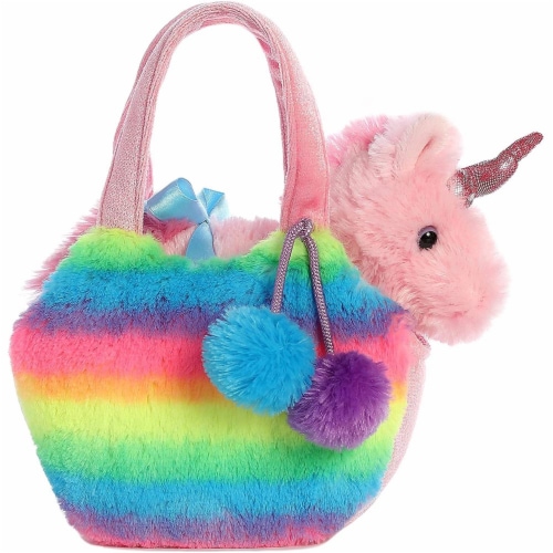 Aurora World Fancy Pals Pet Unicorn Carrier Plush, Rainbow Perspective: back