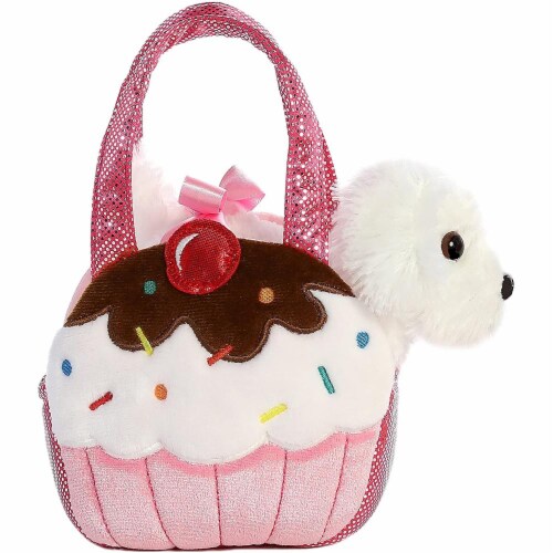 Aurora World Fancy Pals Pet Carrier Sweets Cupcake & Puppy Plush Perspective: back