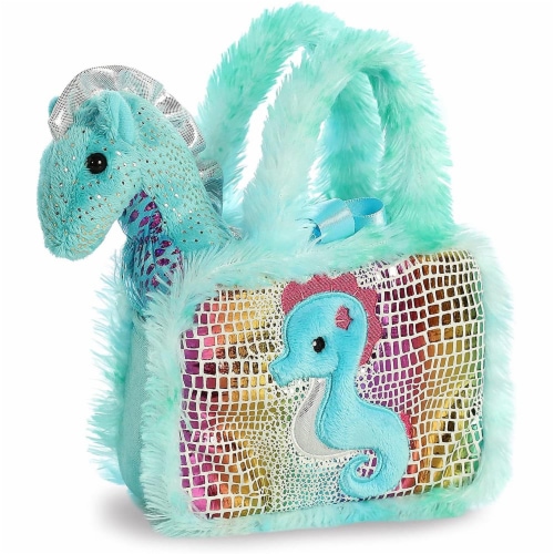 Aurora World Pet Carrier Plush Toy Animal, Fancy Pals Seahorse Perspective: back