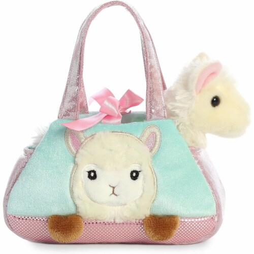 Aurora Peek a Boo-Llama Plush Pet Carrier Purse Perspective: back