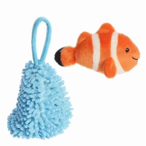 Aurora Small Orange Hideouts 6 inches Clown Fish Enchanting Stuffed ...