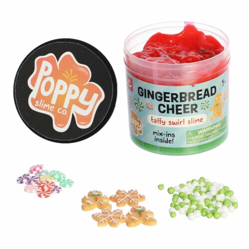 Aurora Toys Mini Green and Red Poppy Slime Co. 11.3oz Gingerbread Cheer Slime Festive Toy, One ...