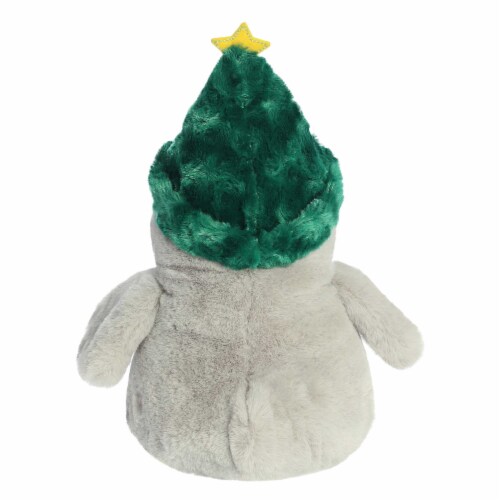 Aurora Medium Gray PomPom Penguin 12 inch Festive Hat Festive Stuffed ...