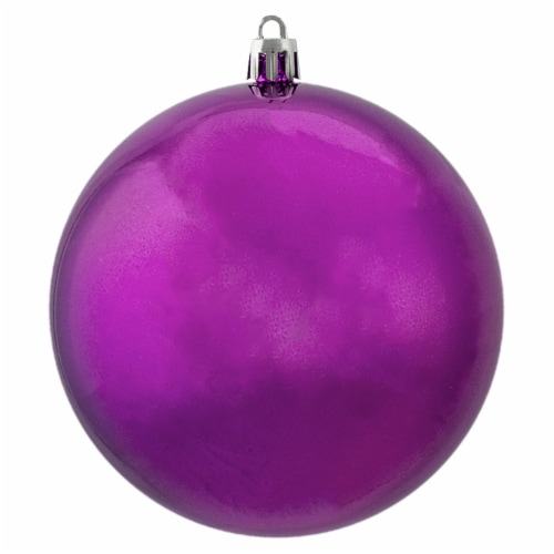 Northlight 12ct Purple Shatterproof Shiny Christmas Ball Ornaments 4 (100mm) Perspective: back