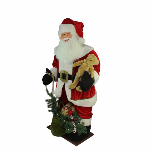 Northlight LED Lighted Musical Santa Claus with Gift Bag Christmas Inflatable Figurine - 6' Perspective: back