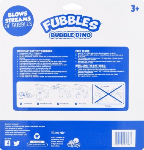 Fubbles® Dino Bubble Blaster Perspective: back