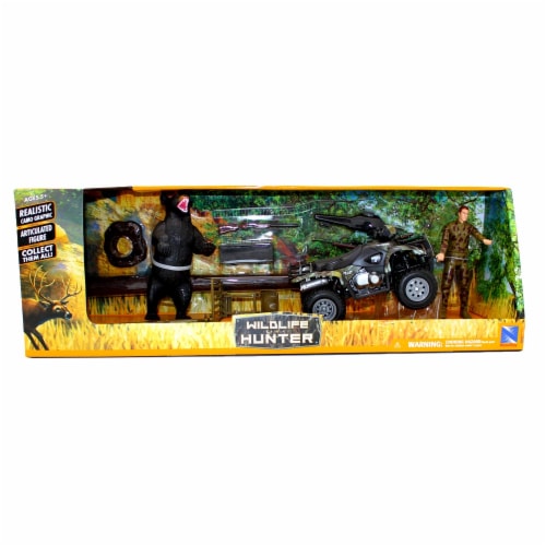 Wildlife Hunter 1:12 Scale Playset Bear Hunter with Bear and ATV Perspective: back