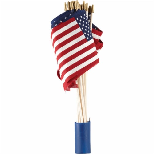 Valley Forge 8 In. x 12 In. Polycotton Stick American Flag USE8D Pack of 48 Perspective: back