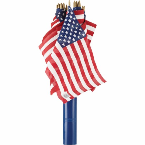 Valley Forge 12 In. x 18 In. Polycotton Stick American Flag USE12D Pack of 48 Perspective: back