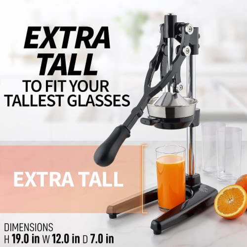 Zulay Kitchen Heavy Duty Citrus Juicer - Extra Tall Black Perspective: back