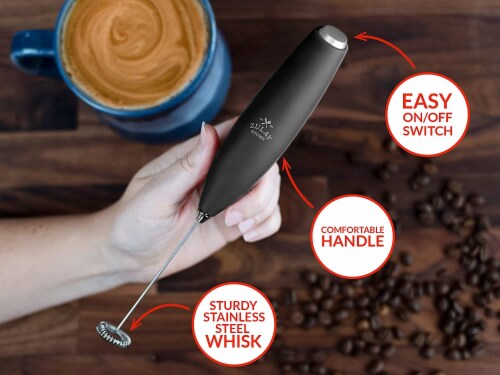 Zulay Kitchen Milk Frother (Without Stand) - Matte Black Perspective: back