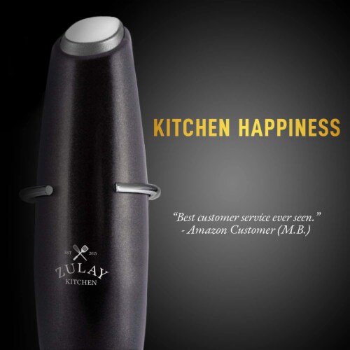 Zulay Kitchen MILK BOSS Milk Frother With Stand - Metallic Black Perspective: back