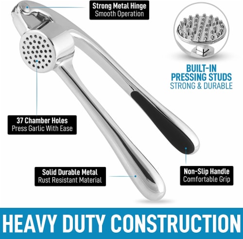 Zulay Kitchen Garlic Press - Noble Chrome Perspective: back