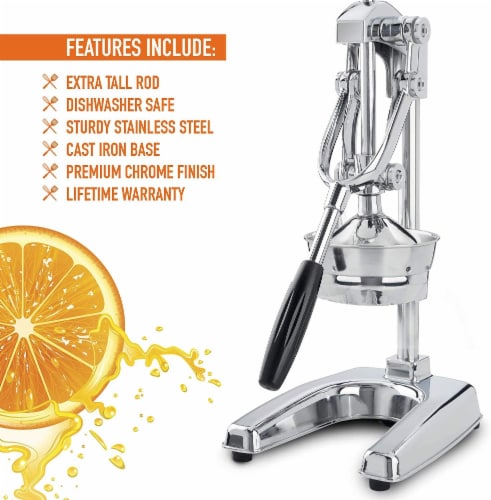Zulay Kitchen Premium Citrus Juicer - Extra Tall Chrome Finish Perspective: back