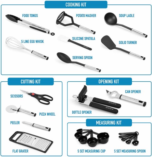 23 Nylon Kitchen Utensils & Stainless Steel Cooking Utensils Set