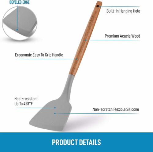 Zulay Kitchen Premium Silicone Spatula (12.5 inch) - Flexible & Heat Resistant Rubber Spatula Perspective: back
