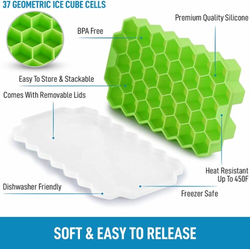 Zulay Kitchen Honeycomb Shaped Silicone Ice Cube Tray Set- 2 Pack Perspective: back