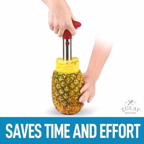 Zulay Kitchen Stainless Steel Pineapple Corer - Red Perspective: back