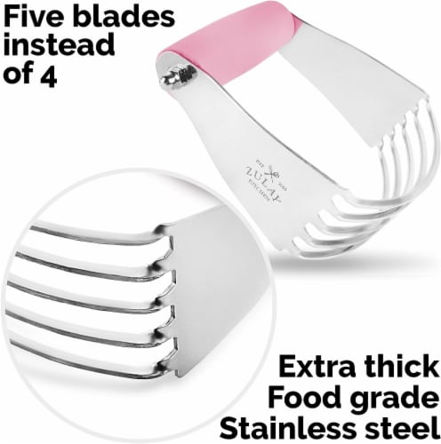 Zulay Kitchen Dough Blender and Pastry Cutter - Pink Perspective: back