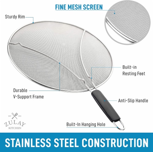 Zulay Kitchen Splatter Screen - 9.84 inch Small Perspective: back