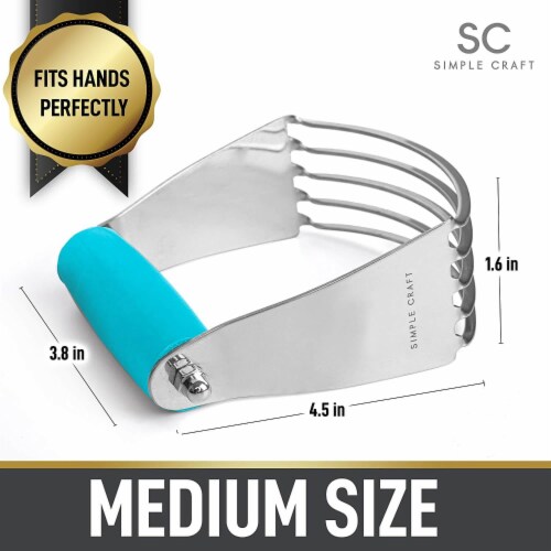 Simple Craft Pastry Dough Cutter with Comfortable Grip Handle - Blue Perspective: back