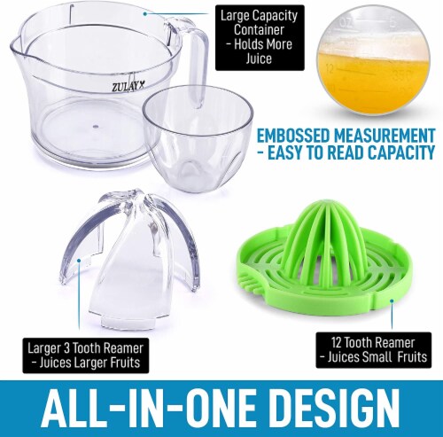 Zulay Kitchen Citrus Juicer Reamer (17oz Capacity) - Green Perspective: back